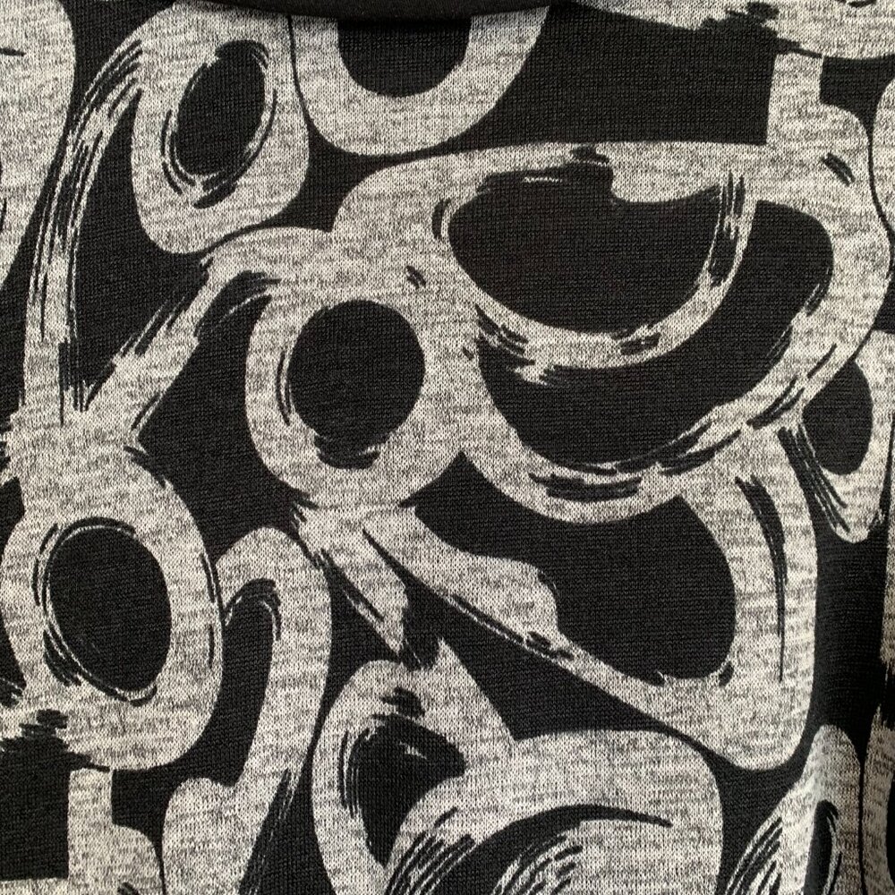 Joseph Ribkoff Snap Front Black Gray US 4 Duster Cardigan Kimono Abstract Cowl - Picture 7 of 14